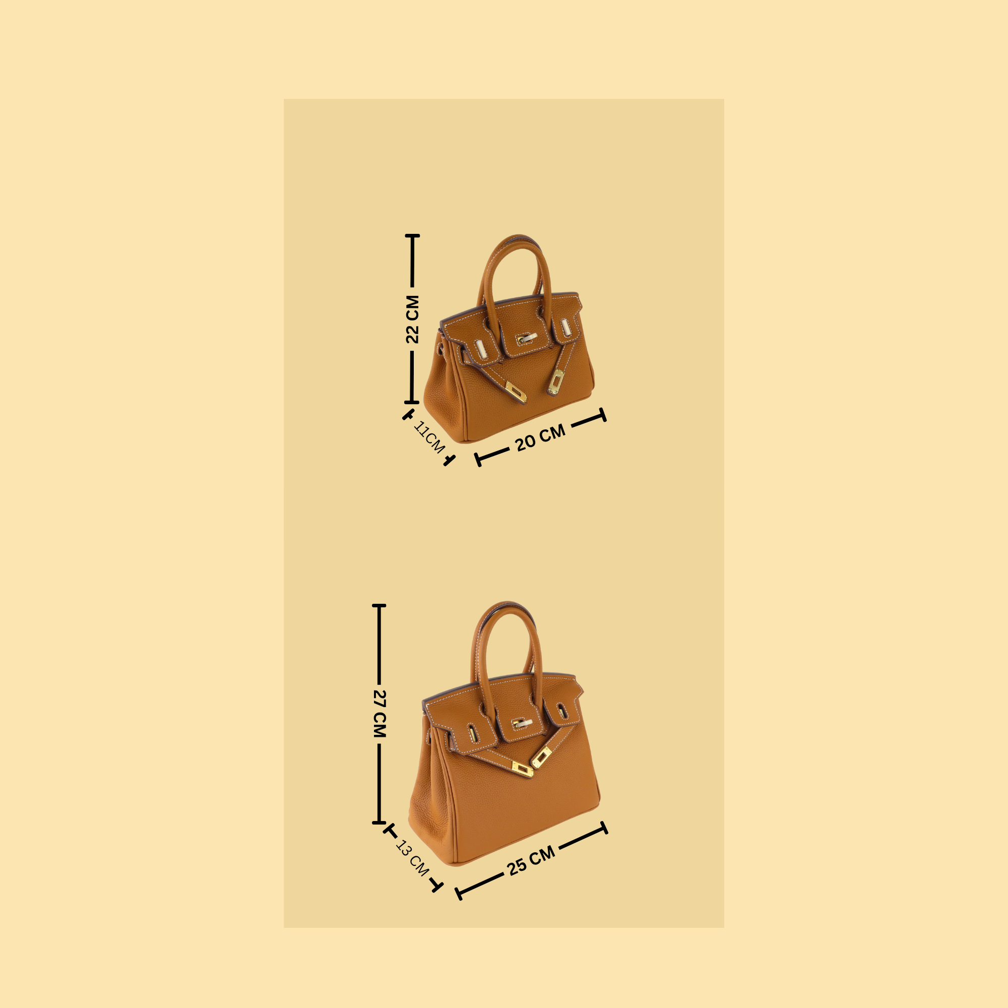 [BK-1] 20CM/25CM BRKN INSPIRED TOGO COWHIDE LEATHER HANDBAG