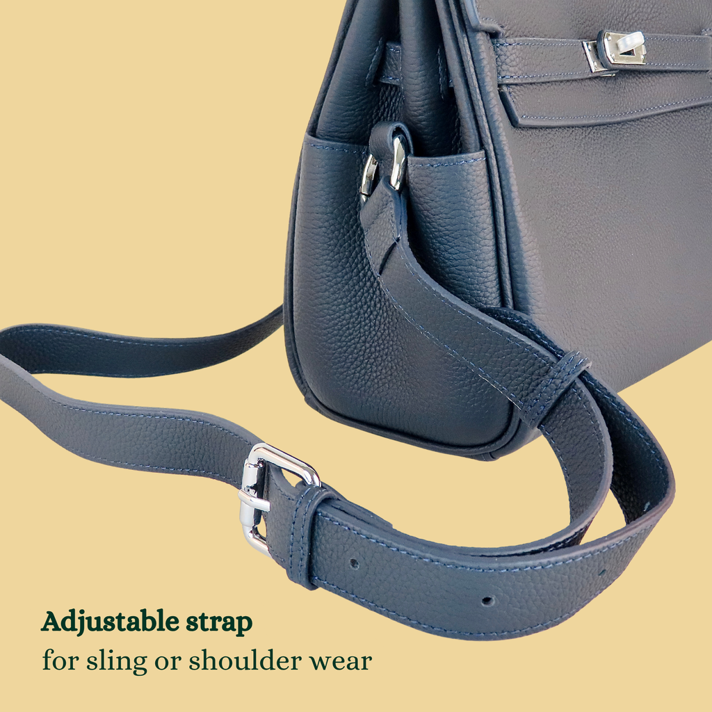 [KM-2] 25CM COWHIDE TOGO LEATHER K||Y INSPIRED UNISEX CROSS-BODY BAG