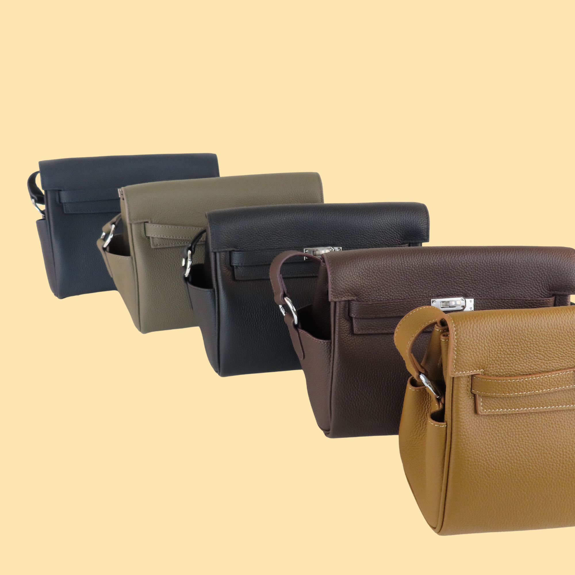 [KM-2] 25CM COWHIDE TOGO LEATHER K||Y INSPIRED UNISEX CROSS-BODY BAG