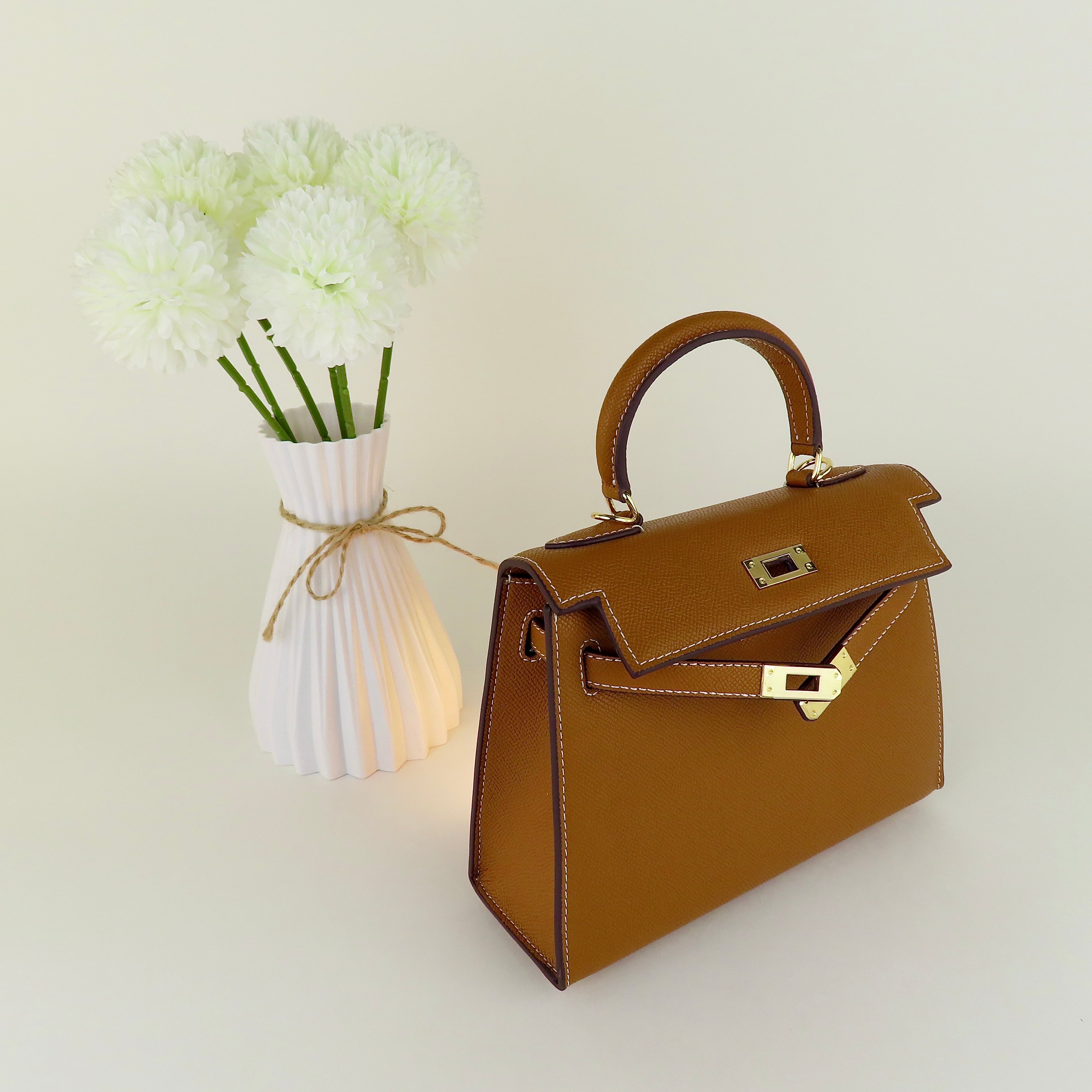 [KL-1] 22CM/25CM K||Y INSPIRED EPSOM COWHIDE LEATHER HANDBAG