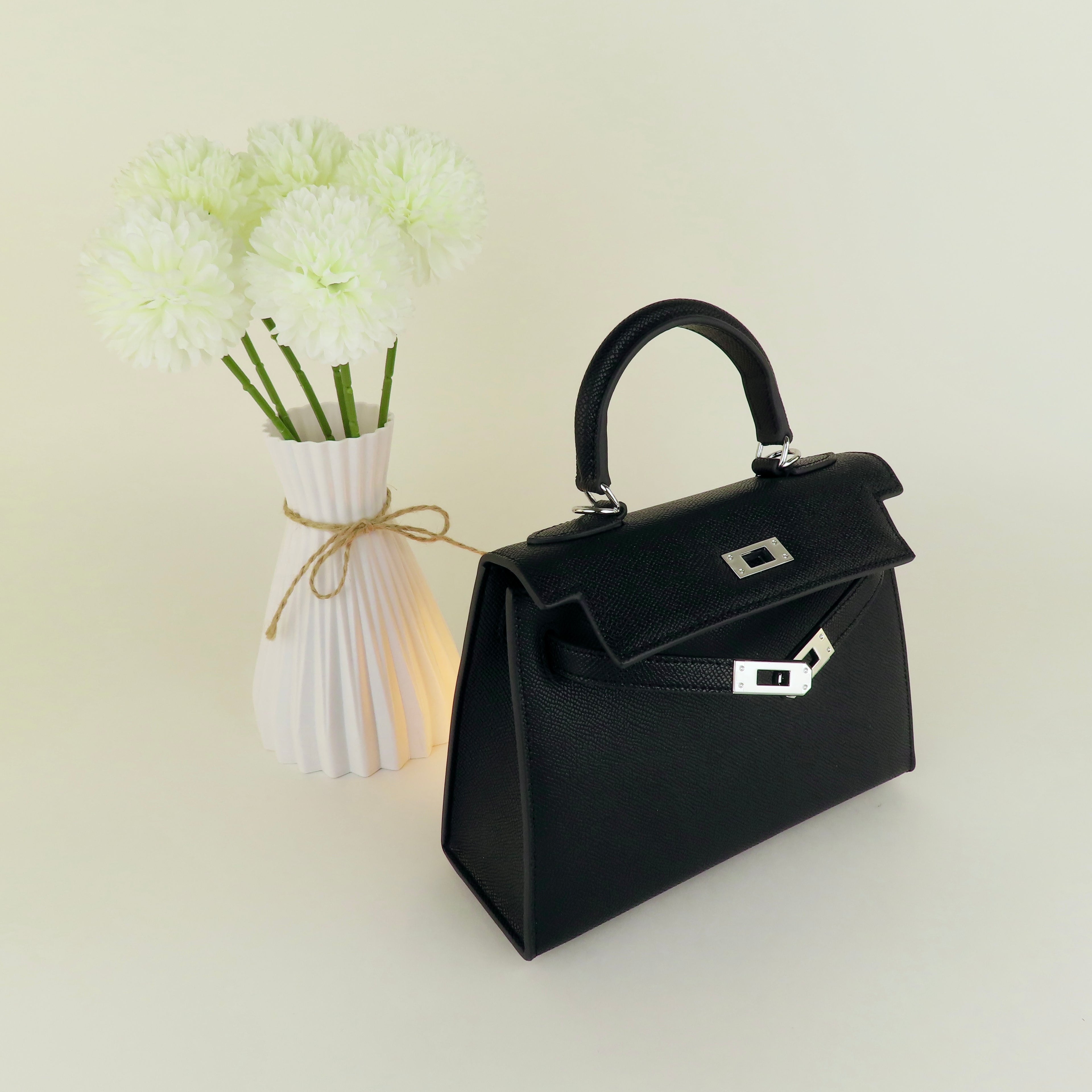 [KL-1] 22CM/25CM K||Y INSPIRED EPSOM COWHIDE LEATHER HANDBAG