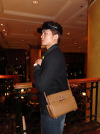 [KM-2] 25CM COWHIDE TOGO LEATHER K||Y INSPIRED UNISEX CROSS-BODY BAG