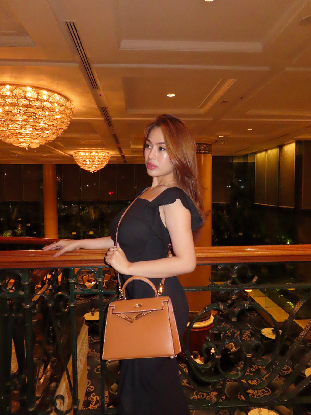 [KL-1] 22CM/25CM K||Y INSPIRED EPSOM COWHIDE LEATHER HANDBAG