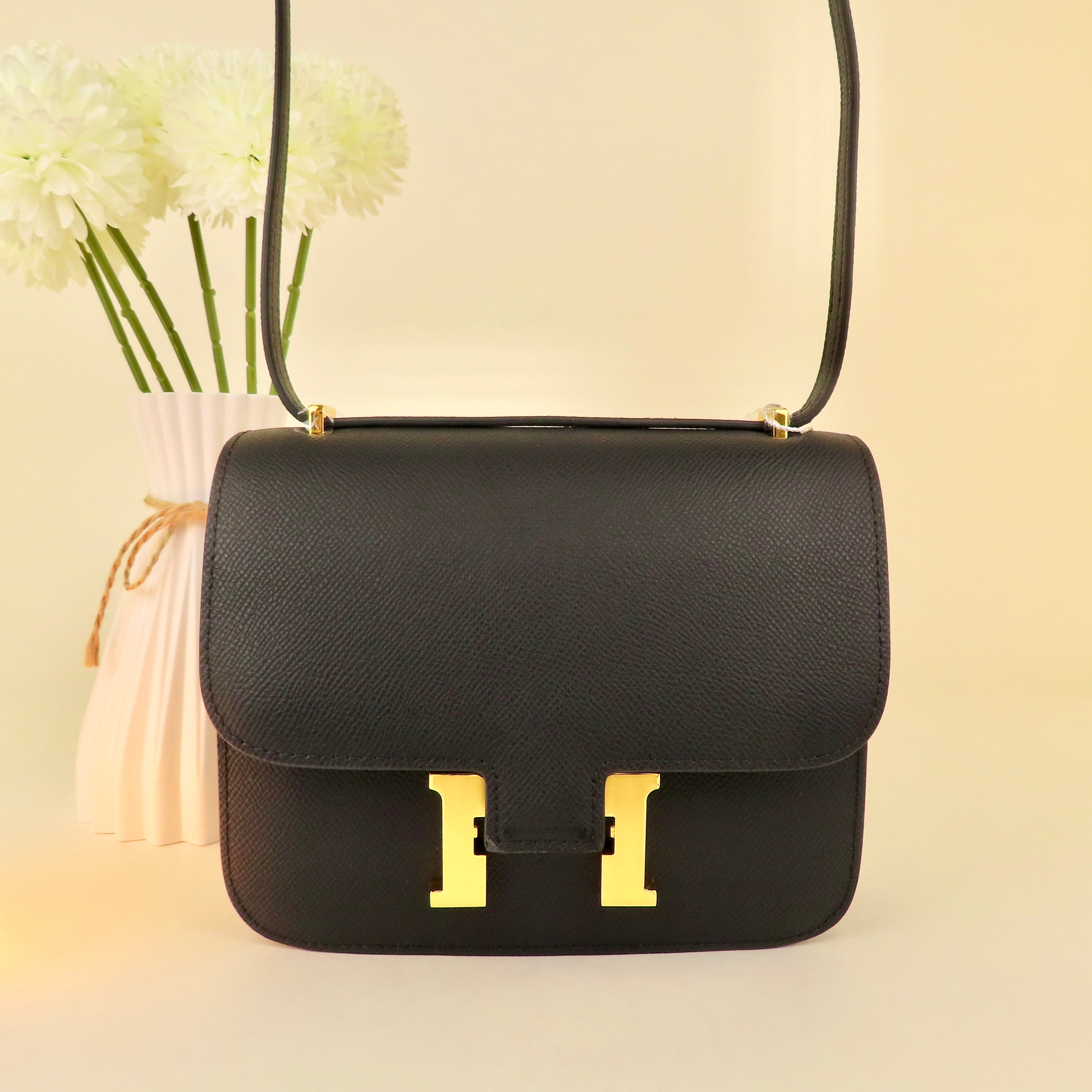 [CN-1] 19CM CONS INSPIRED CLASSIC REAL EPSOM COWHIDE LEATHER PALM PRINT/HIMALAYAN CROSSBODY HANDBAG